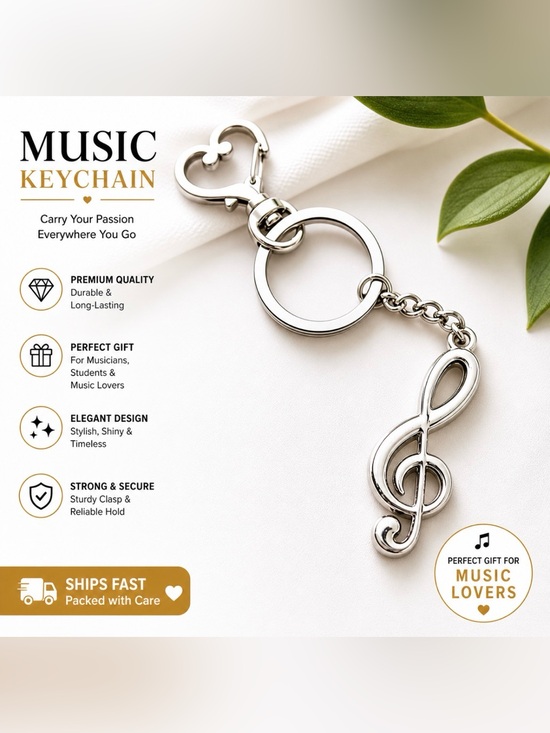 None Other - NWOT. Silver Music Sign Keychain or Accessory.